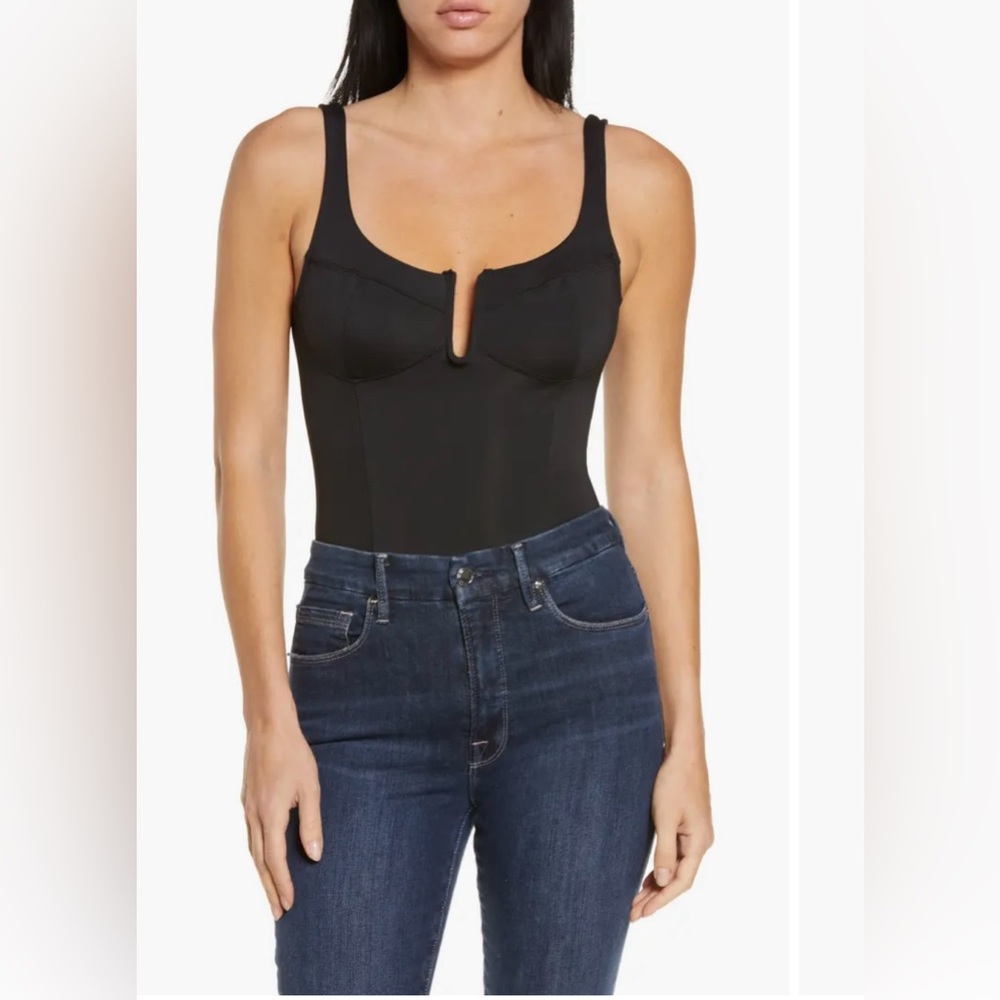 NWT Good American Women’s Size 5 Blackout Sculpting U Corset Bodysuit